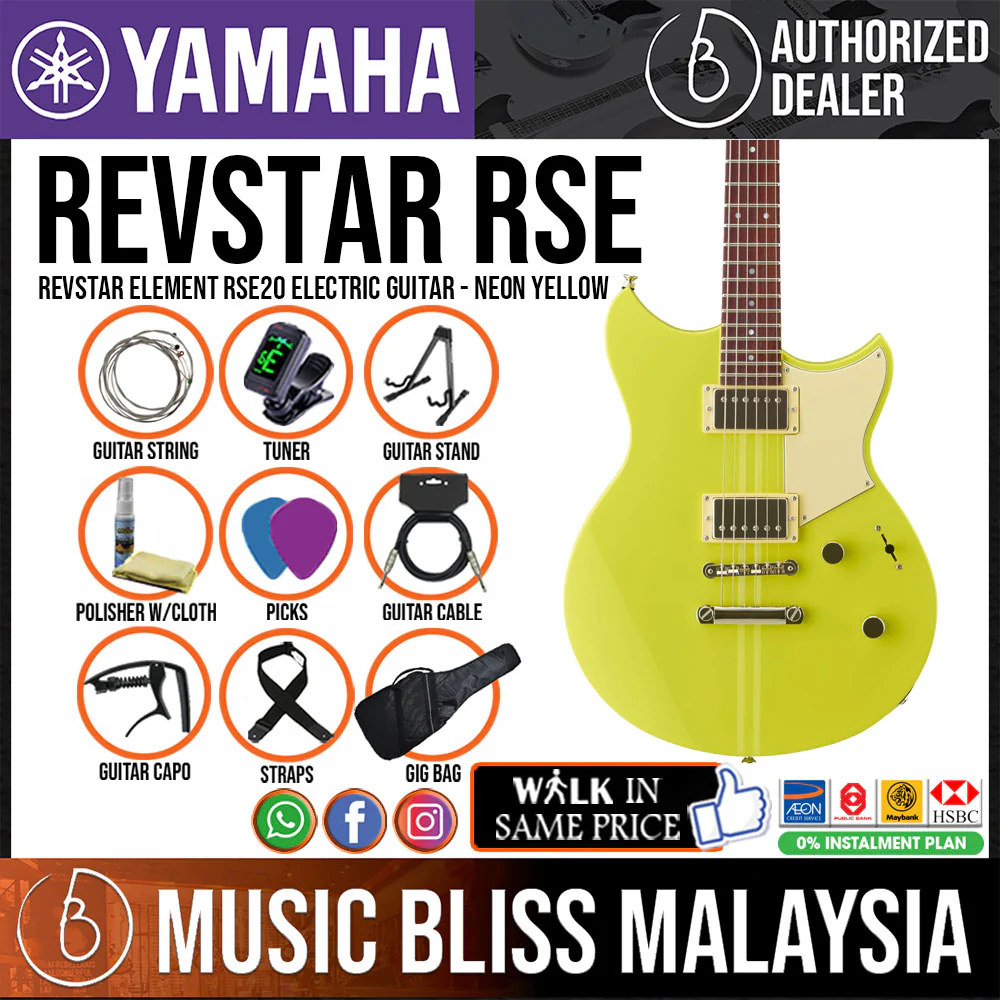 Yamaha Revstar Element RSE20 Electric Guitar - Neon Yellow