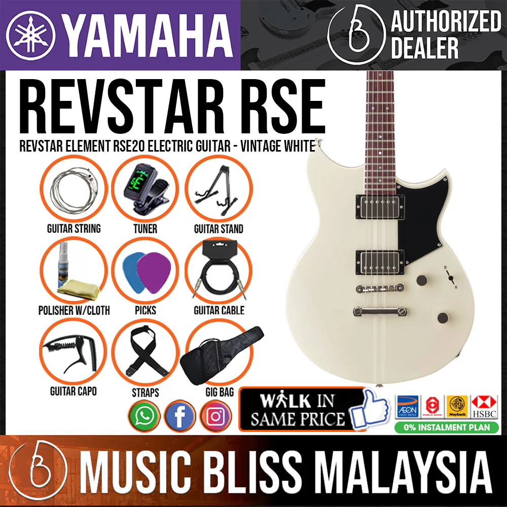 Yamaha Revstar Element RSE20 Electric Guitar - Vintage White