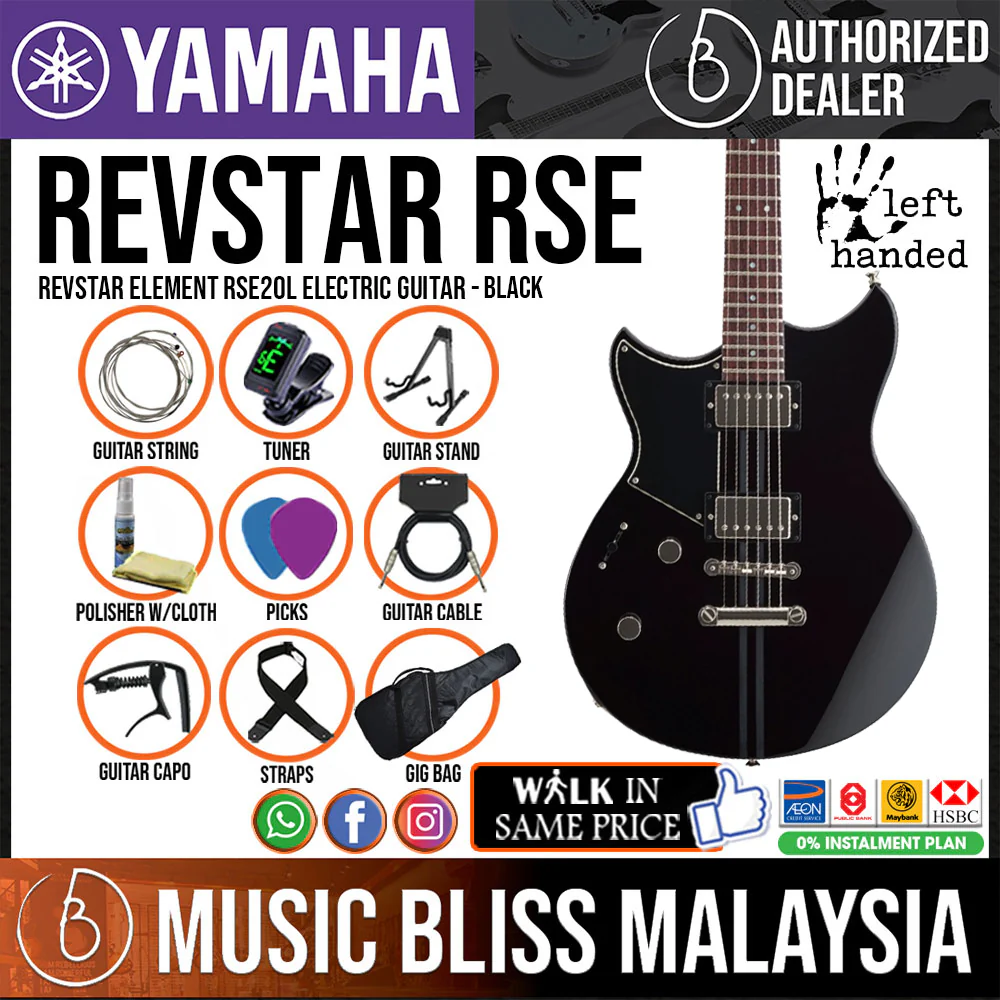 Yamaha Revstar Element RSE20 Left-handed Electric Guitar - Black