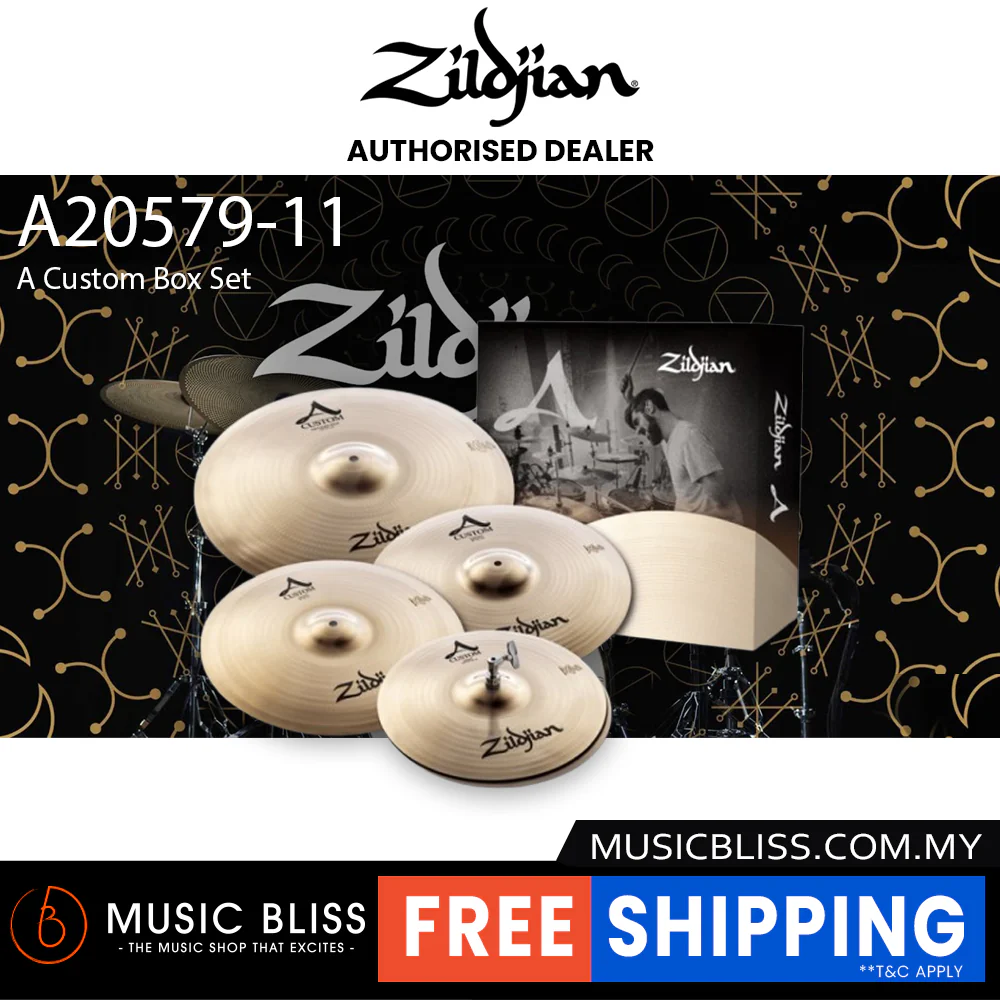Zildjian A Custom Box Set - 14" Hats, 16" Crash, 20" Med Ride, 18" Crash Cymbal Set
