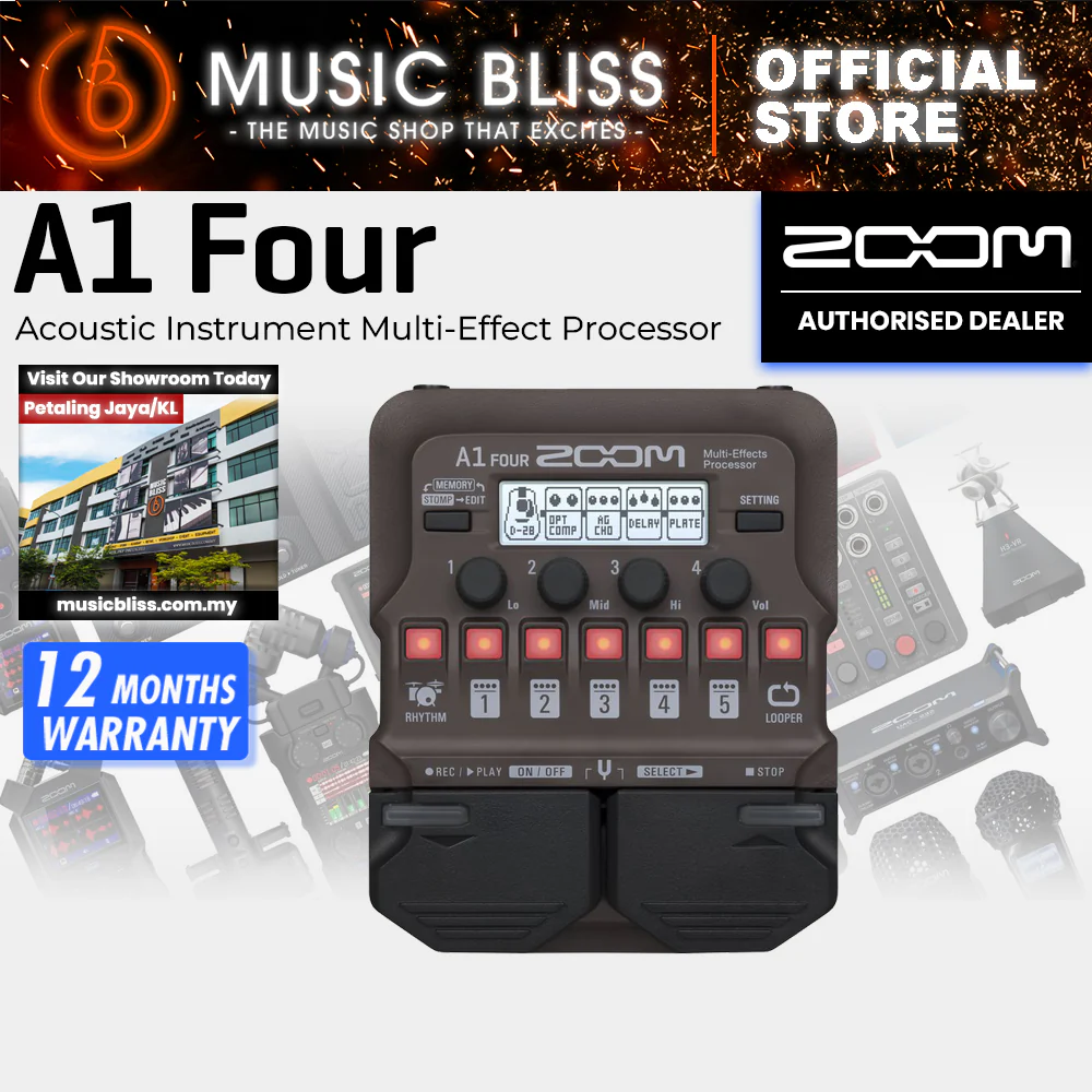 Zoom A1 Four Acoustic Instrument Multi-Effect Processor with 0% Instalment