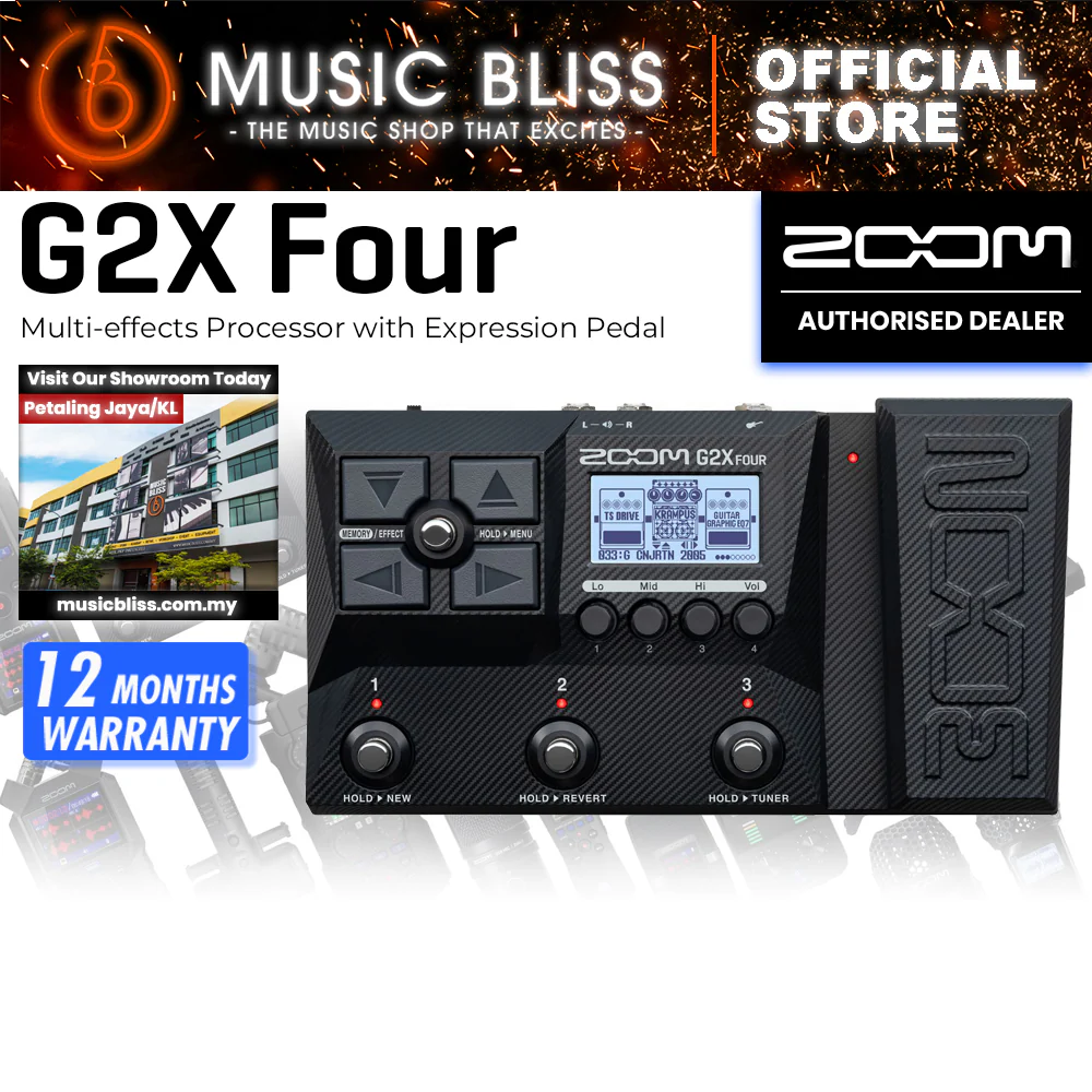 Zoom G2X Four Multi-effects Processor with Expression Pedal